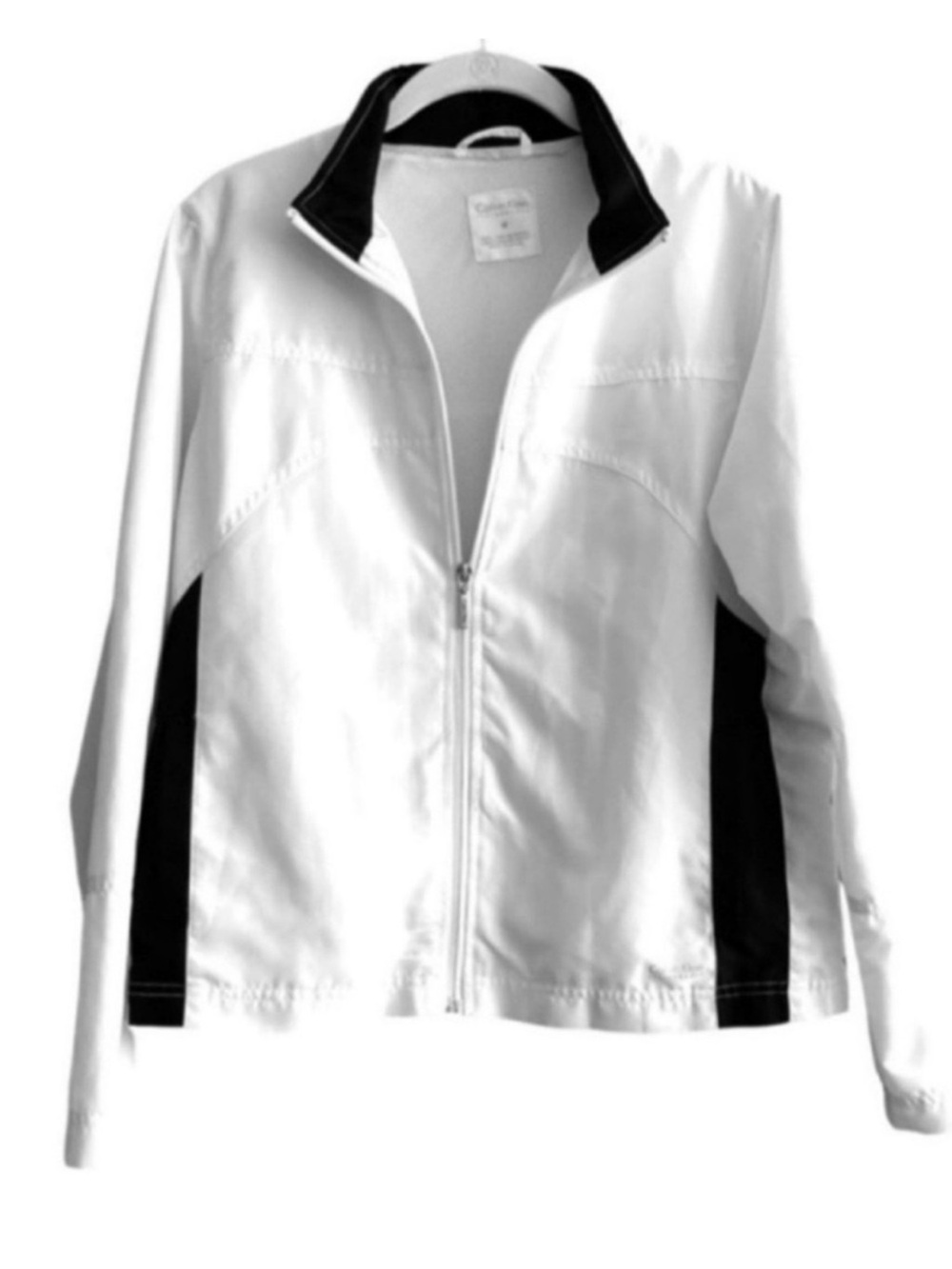 Calvin Klein Performance Lightweight Sports Jacket Full Zip White Black Size M
